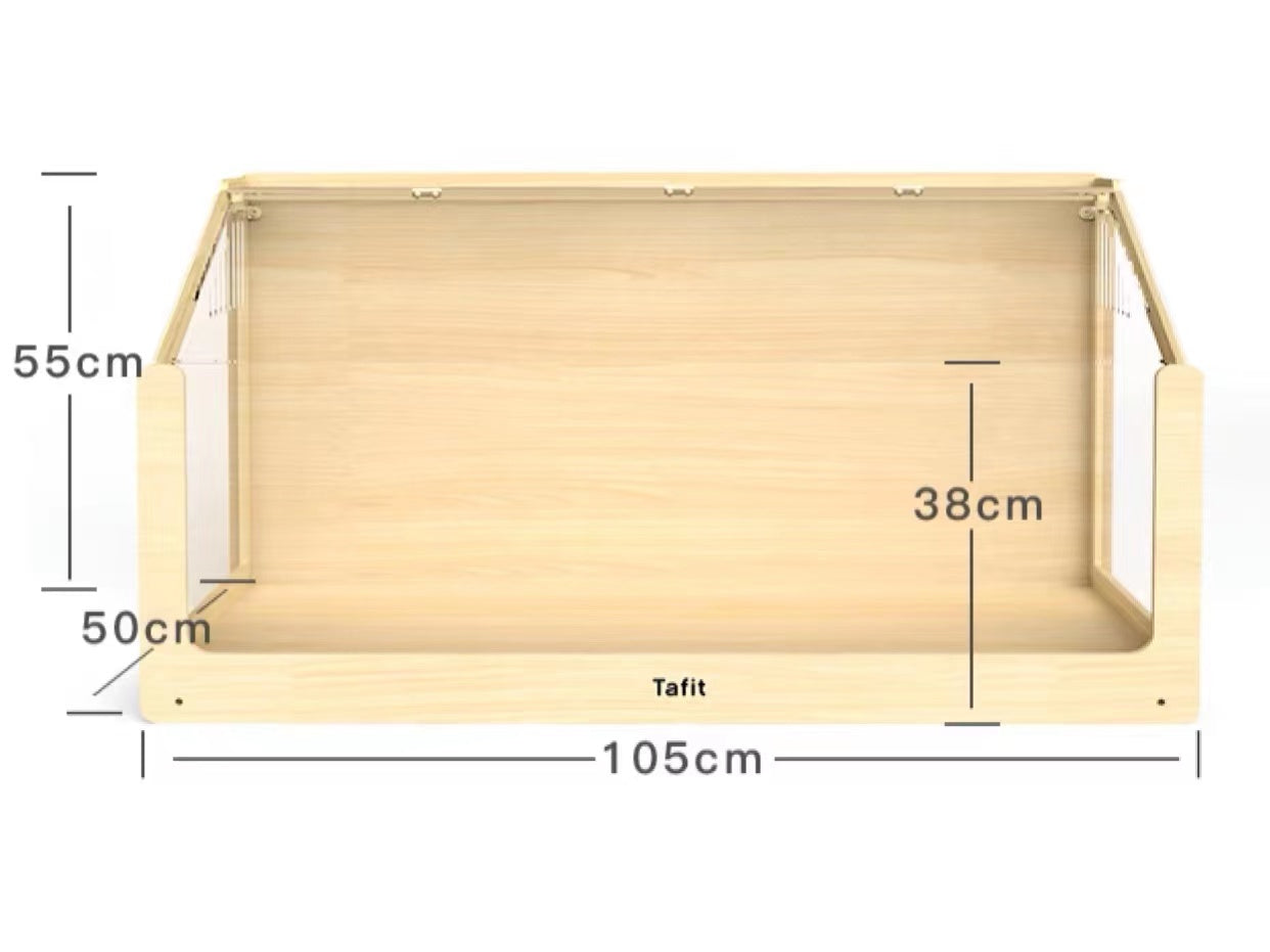 Estimated Shipping Date Jun 2022 Panoramic Wooden Cage - Sloped Roof